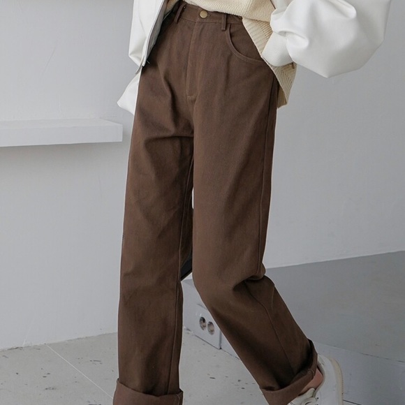 High Waist Straight Leg Pants - Picture 2 of 2
